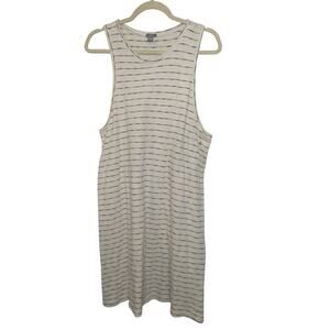 Aerie Striped White and Gray Tank Sun Dress Womens Size XL NWT